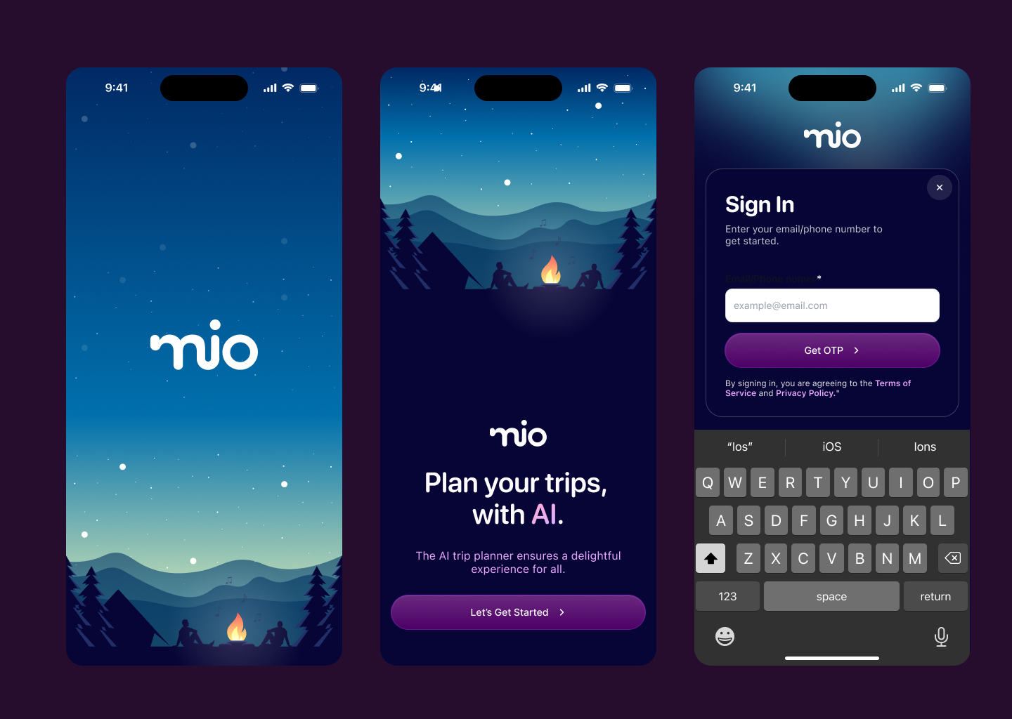 Mio Trip Planning Interface